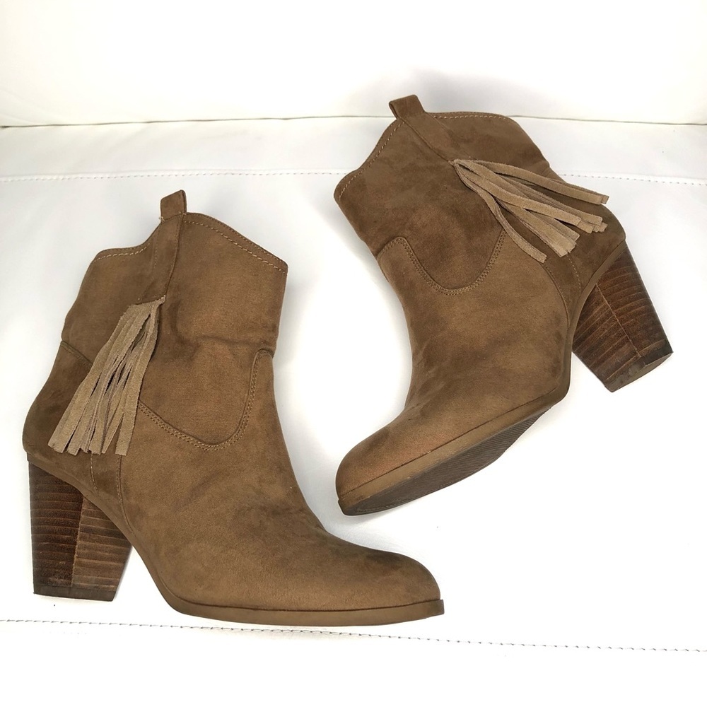 Nine West Brown Tasseled Leather Boots Sz 9M